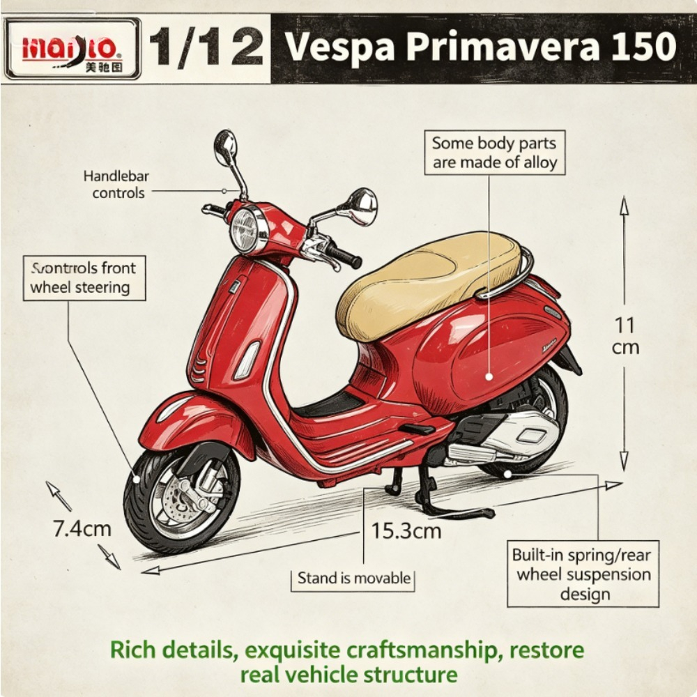 1:12 Scale Maisto Vespa Primav - Model Kit Vespa 리뷰 및 가격