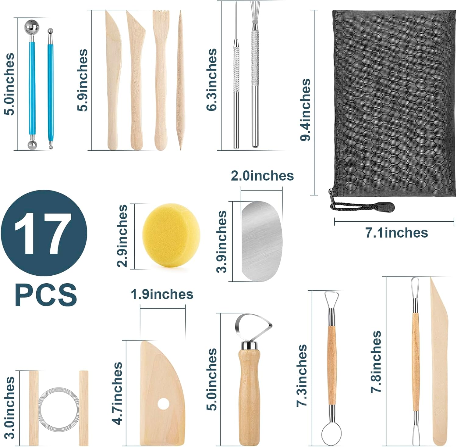 Pottery Tool Kit, 17pcs Polyme - Model Kit Tool 리뷰 및 가격