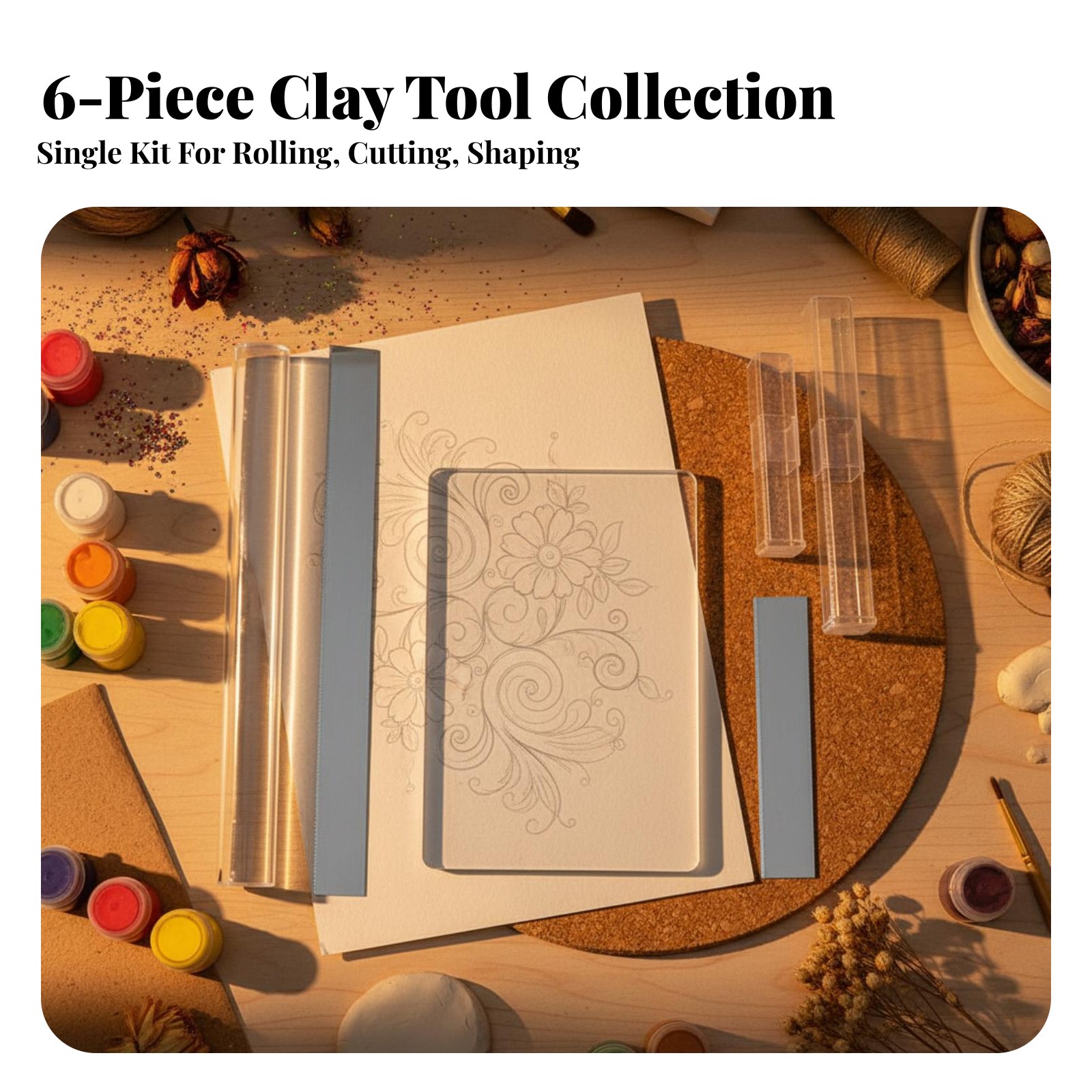 6 Pieces Acrylic Clay Cylinder - Model Kit Tool 리뷰 및 가격